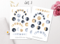 Preview: Wolf und Mond Sticker Set